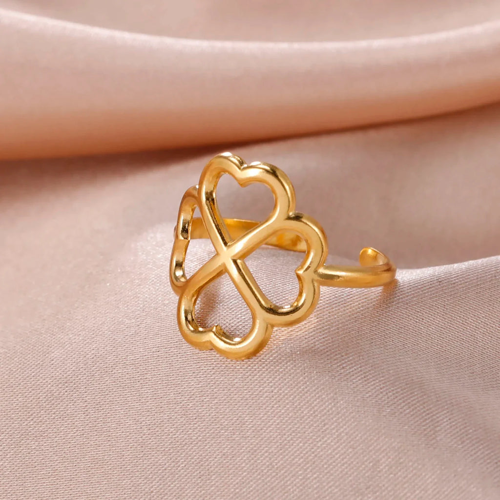 Anillo con Trébol de 4 Hojas para Mujer en oro