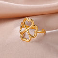 Anillo con Trébol de 4 Hojas para Mujer en oro