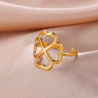 Anillo con Trébol de 4 Hojas para Mujer en oro
