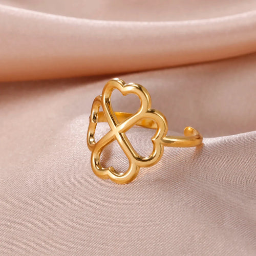 Anillo con Trébol de 4 Hojas para Mujer en oro