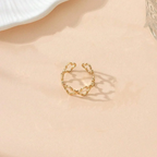 Anillo con Tréboles de 4 Hojas de la Suerte en oro