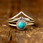 Anillo Bohemio con Piedra Natural