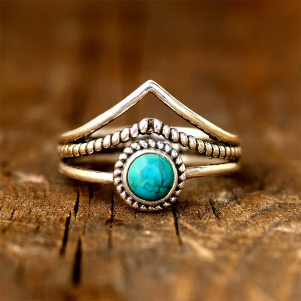 Anillo Bohemio con Piedra Natural