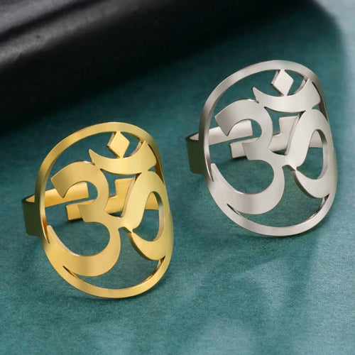 Anillo Budista Om Tibetano Sello para Hombre y Mujer