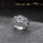 Anillo Budista Tibetano Hombre Mujer Sello Anillo Plata