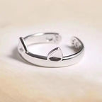 Anillo Cariño Gato Orejas plateadas