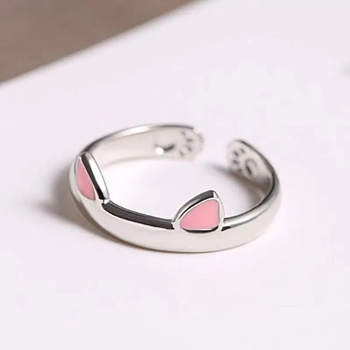 Anillo Cariño Gato orejas rosas