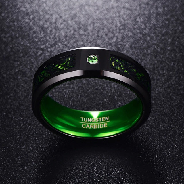 Anillo Celta para Hombre verde