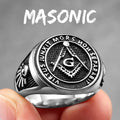 Anillo de Sello Francmasón para Hombre en Plata 