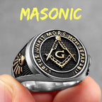 Anillo de Sello Francmasón para Hombre en plata oro