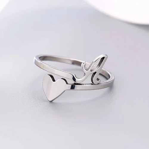 Anillo Corazón Inicial Plata A