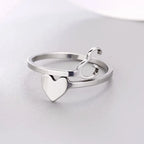 Anillo Corazón Inicial Plata E
