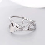 Anillo Corazón Inicial Plata N