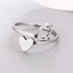 Anillo Corazón Inicial Plata Q