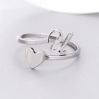 Anillo Corazón Inicial Plata U