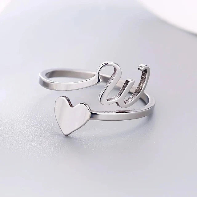 Anillo Corazón Inicial Plata W