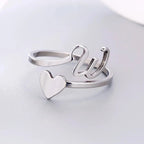 Anillo Corazón Inicial Plata W