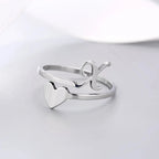 Anillo Corazón Inicial Plata X