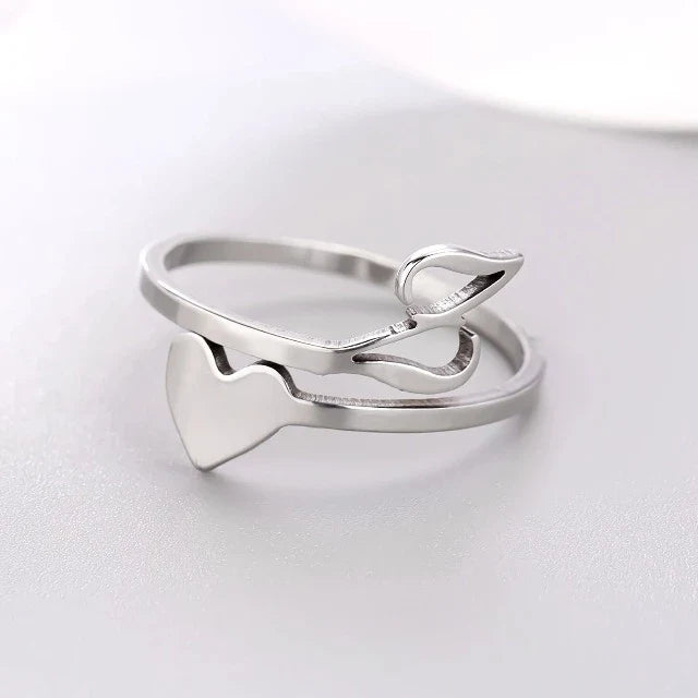 Anillo Corazón Inicial Plata Z