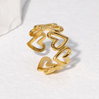 Anillo Corazón Ajustable Mujer oro