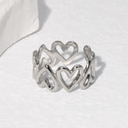 Anillo Corazón Ajustable Mujer plata