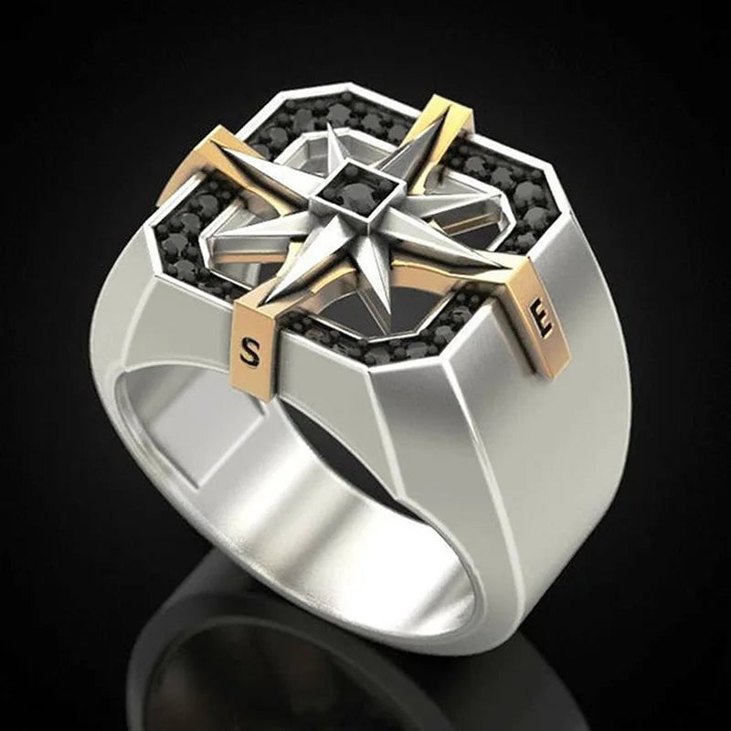 Anillo Brújula Rosa de los Vientos