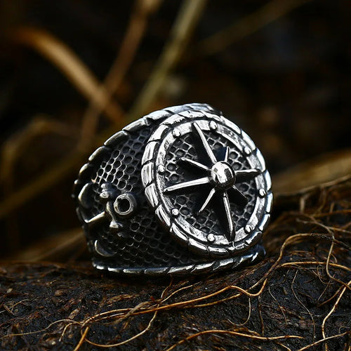 Anillo de Brújula Sello Rosa de los Vientos