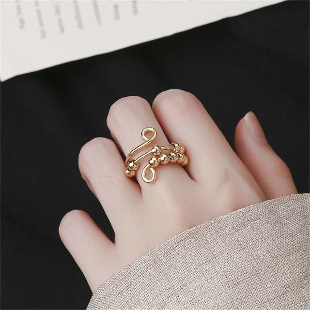 Anillo Contra la Ansiedad para Mujer de oro