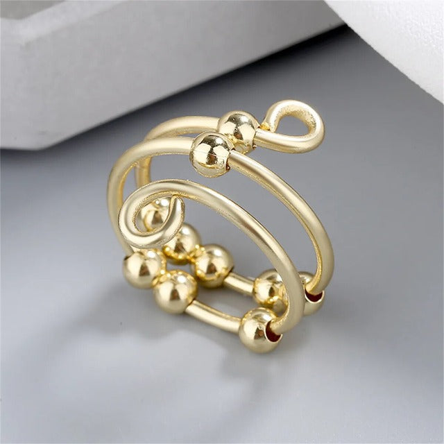 Anillo Contra la Ansiedad para Mujer de oro