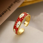 Anillo Contra Mal de Ojo Azul Turco Anillo rojo