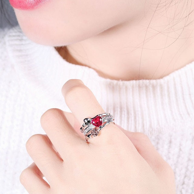 Anillo de Calavera de Plata para Mujer