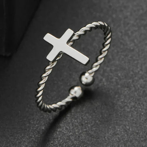 Anillo Cruz Entrelazada de plata
