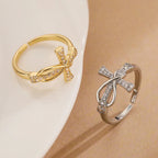 Anillo Cruz Cristiana Zirconia para Mujer