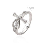 Anillo Cruz Cristiana Zirconia para Mujer