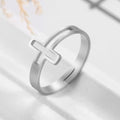 Anillo Cruz Discreta plata