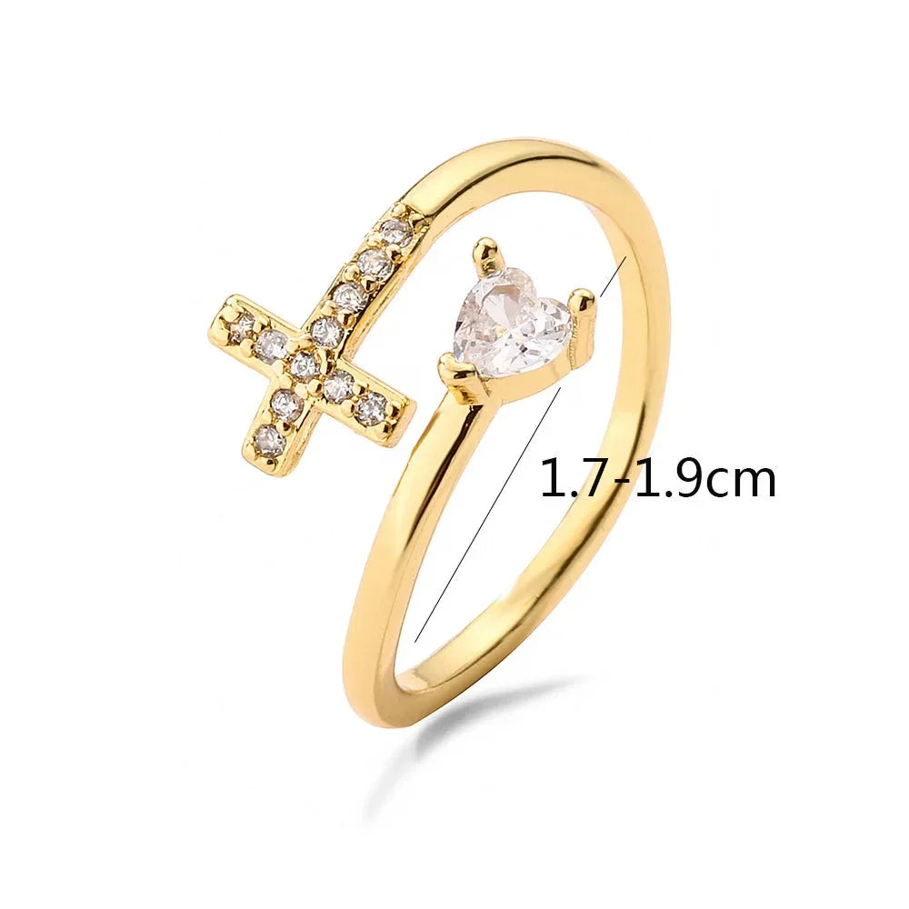 Anillo Cruz & Circonita para Mujer