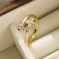 Anillo Cruz & Circonita para Mujer