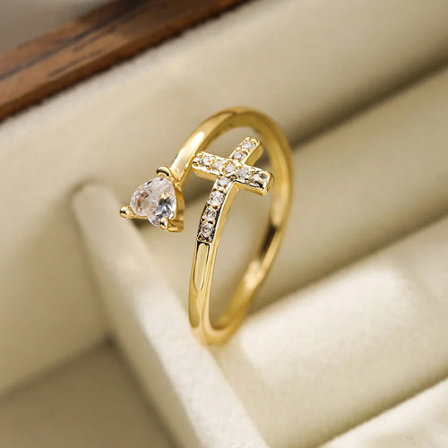 Anillo Cruz & Circonita para Mujer