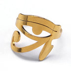 Anillo Egipto Ojo de Horus Oudjat Hechicería oro