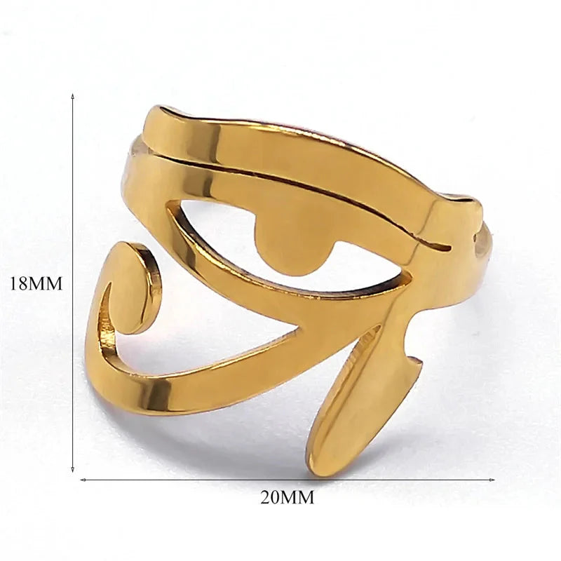Anillo Egipto Ojo de Horus Oudjat Hechicería oro