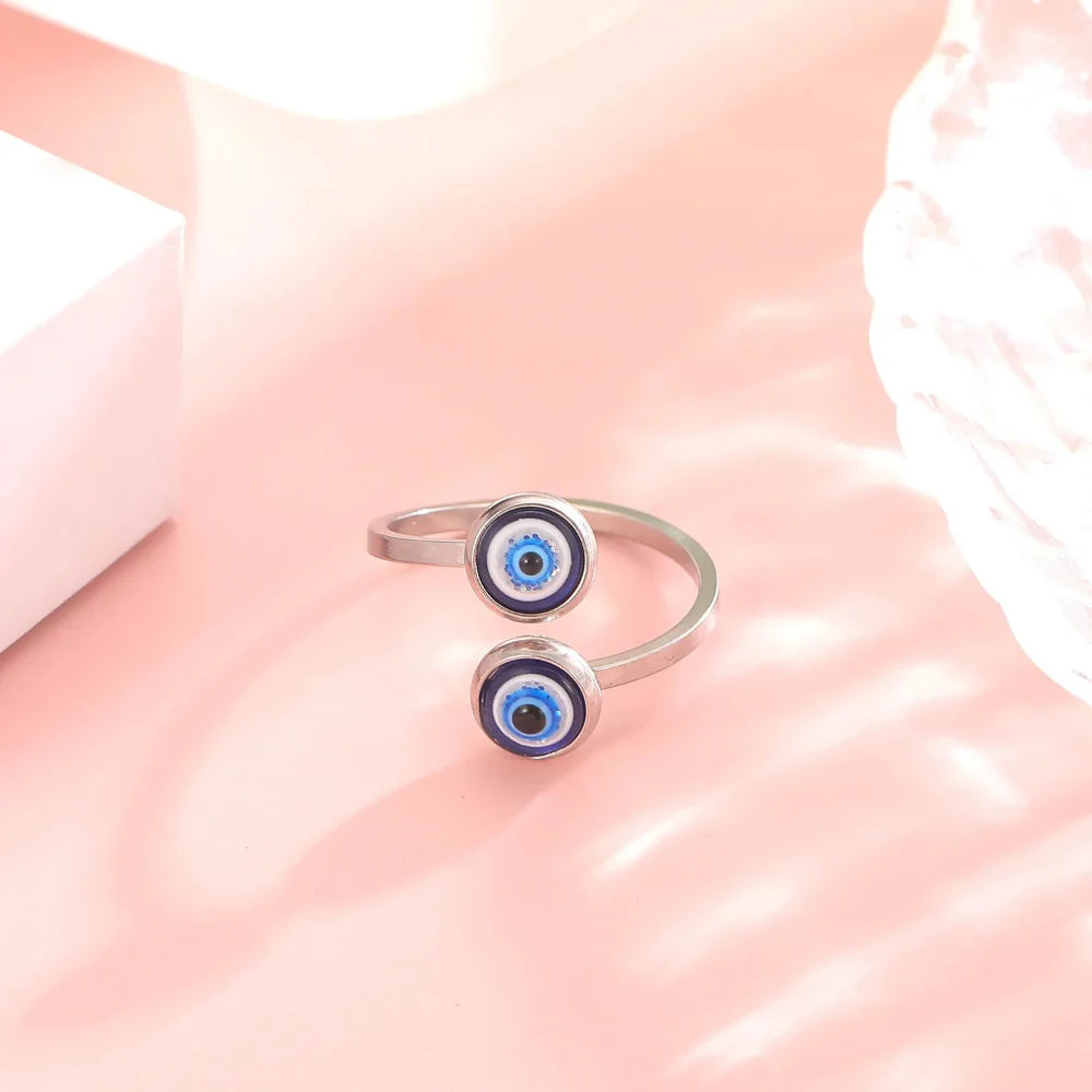 Anillo Elegante Turco Contra el Mal de Ojo plata