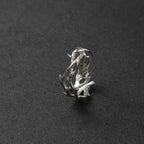 Anillo de Ramas de Coral Plateado