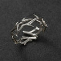 Anillo de Ramas de Coral Plateado