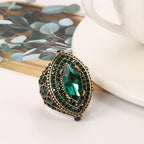 Anillo con Cristal Verde