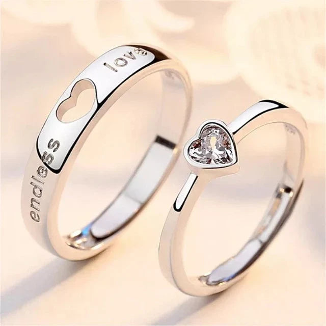 Anillo Endless Love en Plata y Diamantes (Juego de 2)