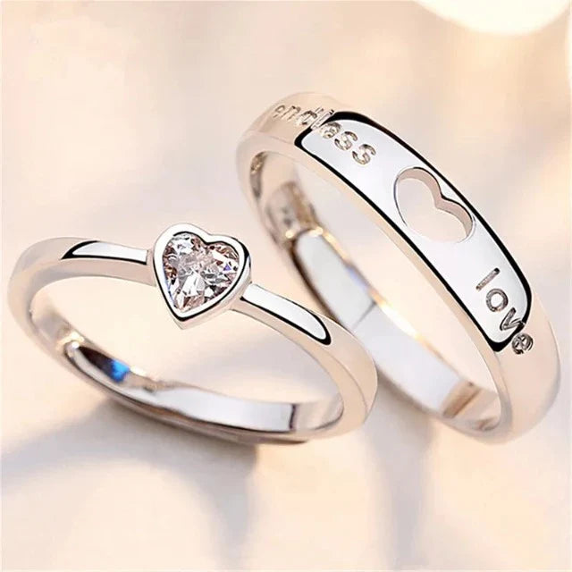 Anillo Endless Love en Plata y Diamantes (Juego de 2)