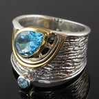 Anillo Étnico de Plata y Piedra