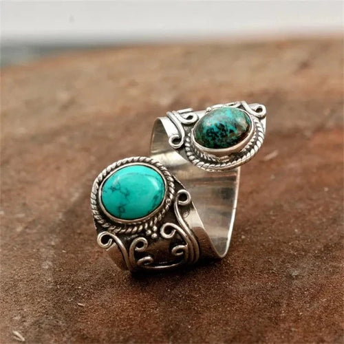Anillo Étnico con Piedras Naturales