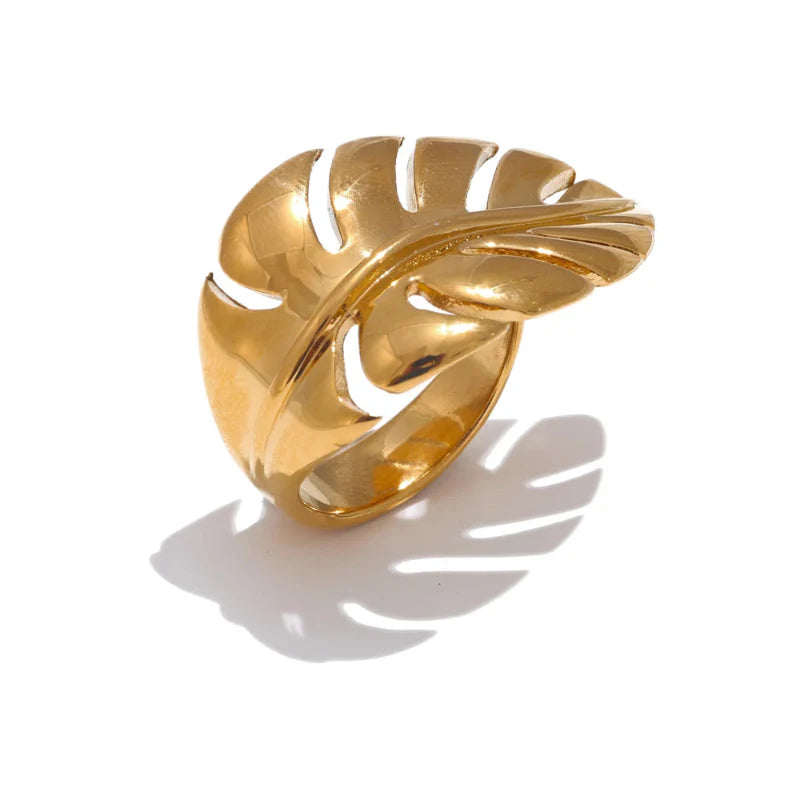 Anillo Hoja de Palma oro