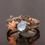 Anillo Hojas de Otoño con Perla